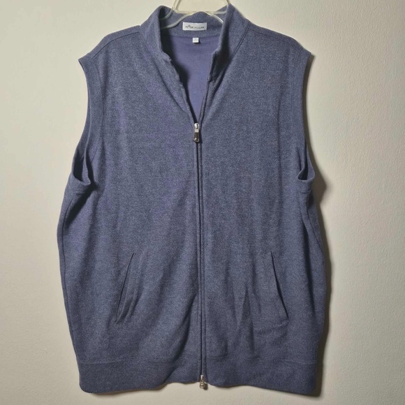 Peter Millar Blue Cotton Blend Sweater Vest XL - Picture 1 of 5